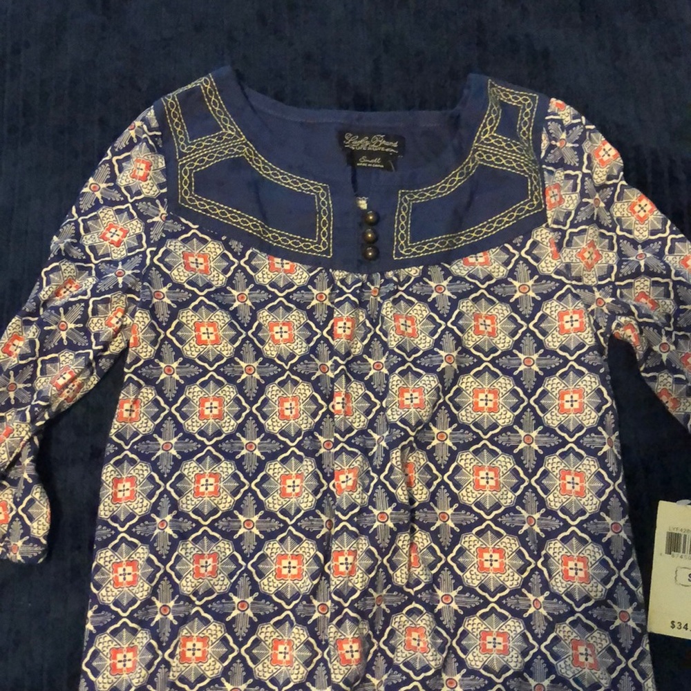 Girls size Small Lucky Brand 3/4 Sleeve Top New